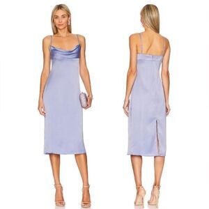 WeWoreWhat Cowl Midi in Slate Blue